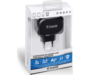 CARGADOR PARED USB TQWC-1S02 2xUSB 3.4 A(TOTAL) AI-TECH NEGRO