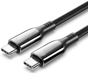 Cable USB 2.0 Tipo-C 5A 100W Vention CTKBH/ USB Tipo-C Macho - USB Tipo-C Macho/ Hasta 100W/ 480Mbps/ 2m/ Negro