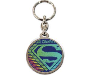 Llavero redondo metal sd toys logo multicolor superman universo dc