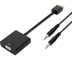 Conversor Aisens A122-0126/ HDMI Macho - VGA Hembra/ Jack 3.5 Hembra/ 10cm/ Negro