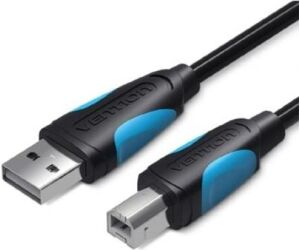 Cable USB 2.0 Impresora Vention VAS-A16-B800/ USB Tipo-B Macho - USB Macho/ 480Mbps/ 8m/ Negro