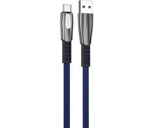 Cable qcharx florence usb a tipo c  3a - 1 m - zinc azul cordn plano premium