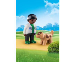 Playmobil 1.2.3 veterinario con perro