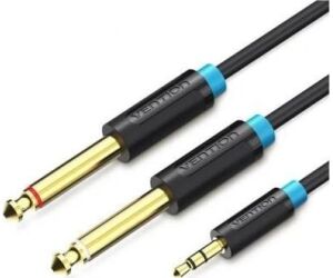 CABLE AUDIO ESTEREO JACK 3.5/M 2xJACK 6.5/M 5 M NEGRO VENTION