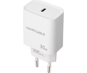 Nanocable Cargador pared USB-C PD 30W Blanco