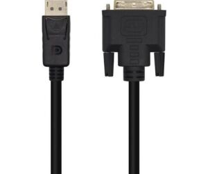 Cable Conversor Aisens A125-0463/ DisplayPort Macho - DVI Macho/ Hasta 5W/ 2300Mbps/ 3m/ Negro