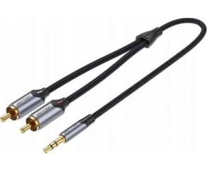 CABLE AUDIO ESTEREO JACK 3.5/M 2xRCA/M 5 M GRIS VENTION