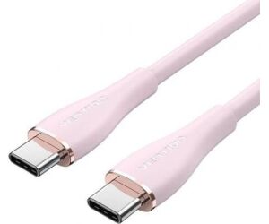 Cable USB 2.0 Tipo-C Vention TAWPG/ USB Tipo-C Macho - USB Tipo-C Macho/ Hasta 100W/ 480Mbps/ 1.5m/ Rosa