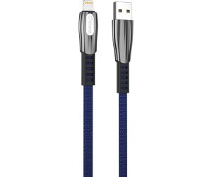 Cable qcharx florence usb a lightning 3a - 1 m - zinc azul cordn plano premium