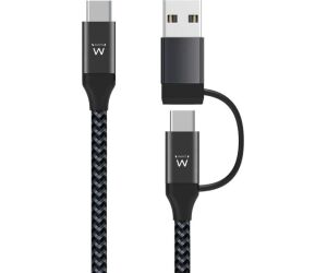 EWENT EW9918 Cable de carga usb-C a usbA/B 2 en 1