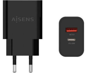 Cargador de Pared Aisens A110-0682/ 1xUSB Tipo-C/ 1x USB/ 20W