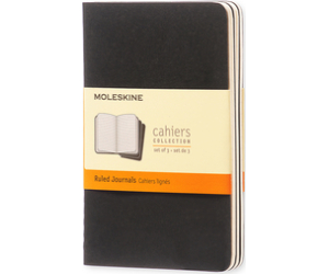 Set De 3 Libretas Cahier Negras P (9x14cm) Rayas Moleskine Qp311