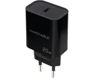 Nanocable Cargador pared USB-C PD 20W Negro