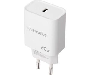 Nanocable Cargador pared USB-C PD 20W Blanco