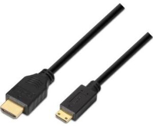 Cable HDMI Aisens A119-0115/ HDMI Macho - Mini HDMI Macho/ Hasta 10W/ 720Mbps/ 3m/ Negro