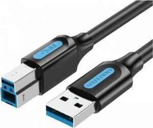 Cable USB 3.0 Vention COOBI/ USB Tipo-B Macho - USB Macho/ 5Gbps/ 3m/ Negro