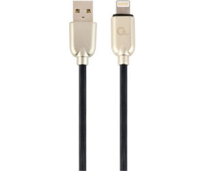 Cable De Datos Y Carga Gembird 8 Pines De Caucho Premium, 1 M, Negro