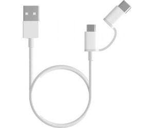 Cable USB 2.0 Xiaomi Mi 2-in-1 USB Cable SJV4082TY USB Macho - Micro USB Macho/ USB Tipo-C Macho/ 1m/ Blanco