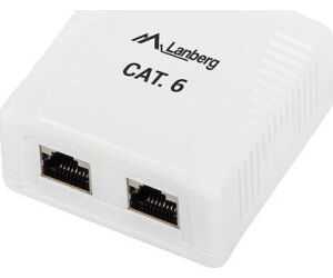 Roseta lanberg de superficie cat.6 ftp 2x toma rj45 blanco