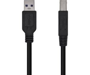 Cable USB 3.0 Impresora Aisens A105-0445/ USB Tipo-B Macho - USB Macho/ 3m/ Negro