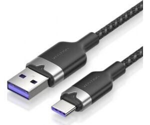 Cable USB 2.0 Tipo-C Vention CTOBH/ USB Tipo-C Macho - USB Macho/ Hasta 100W/ 480Mbps/ 2m/ Negro