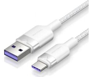 Cable USB 2.0 Tipo-C Vention CTOWF/ USB Tipo-C Macho - USB Macho/ Hasta 100W/ 480Mbps/ 2m/ Blanco