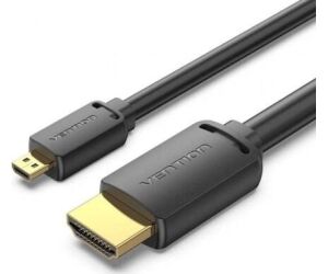 Cable Micro HDMI 2.0 4K Vention AGIBI/ HDMI Macho - Micro HDMI Macho/ 3m/ Negro