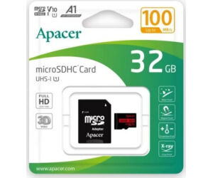 Tarjeta de Memoria Apacer 32GB microSD HC UHS 1 con Adaptador/ Clase 10/ 100MBs