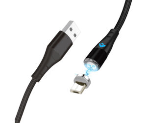 Cable qcharx prague tipo c a tipo c 3a 60w - 1 m - aleacin de aluminio negro cordn de tela suave