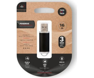 Pendrive 16GB Tech One Tech Basic USB 2.0/ Negro