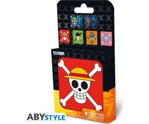 Set 4 posavasos one piece -  jolly rogers