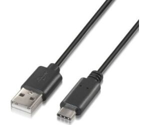 Cable USB 2.0 Tipo-C Aisens A107-0052/ USB Tipo-C Macho - USB Macho/ Hasta 9W/ 625Mbps/ 2m/ Negro