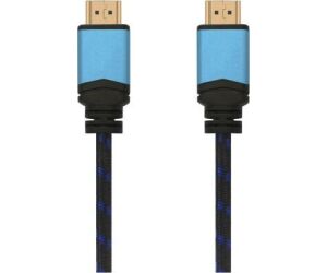 Cable HDMI 2.0 4K Aisens A120-0356 V2/ HDMI Macho - HDMI Macho/ Hasta 10W/ 2250Mbps/ 1m/ Negro/ Azul