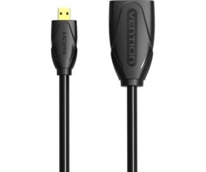 Cable Alargador Micro HDMI 4K Vention ABBBF/ Micro HDMI Macho - HDMI Hembra/ 1m/ Negro