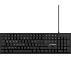 Phoenix k100 teclado multimedia usb negro qwerty oficina