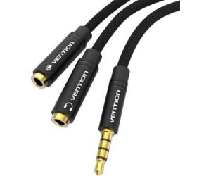 CABLE AUDIO ESTEREO JACK 3.5/M 2xJACK 2.5/H 0.3 M NEGRO VENTION