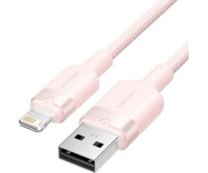 Cable 2.0 Usb A Lightning Trenzado 2 M Rosa Vention