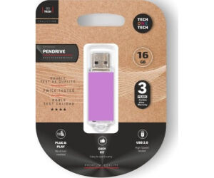 Pendrive 16GB Tech One Tech Basic USB 2.0/ Purpura Claro