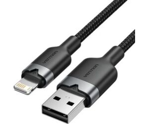 Cable 2.0 Usb A Lightning Trenzado 2 M Negro Vention