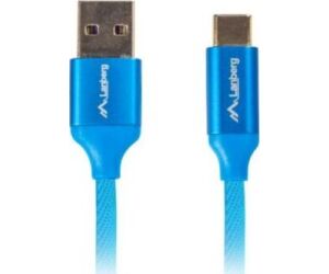 Cable usb lanberg 2.0 macho - usb tipo c macho quick charge 3.0 1.8m azul