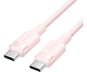 Cable USB 2.0 Tipo-C 3A Vention TRDPH/ USB Tipo-C Macho - USB Tipo-C Macho/ Hasta 60W/ 480Mbps/ 2m/ Rosa