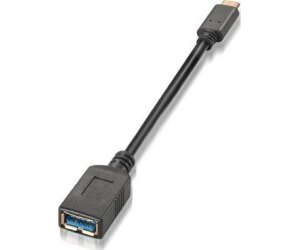 Cable USB 3.1 Tipo-C Aisens A107-0062/ USB Tipo-C Macho - USB Hembra/ Hasta 27W/ 625Mbps/ 15cm/ Negro