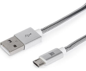 Cable Maillon Premium Micro Usb 2,4 Metal Plateado 1m