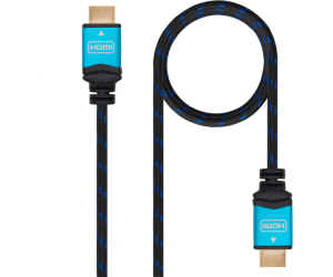 Cable HDMI 2.0 4K Nanocable 10.15.3700/ HDMI Macho - HDMI Macho/ 0.5m/ Negro/ Azul