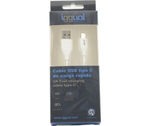 iggual Cable USB-A/USB-C 100 cm blanco Q3.0 3A