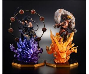 Pack 2 figuras megahouse naruto shippuden naruto dios del viento + sasuke dios del trueno