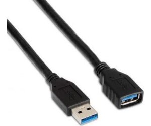 Cable Alargador USB 3.0 Aisens A105-0042/ USB Macho - USB Hembra/ Hasta 9W/ 625Mbps/ 2m/ Negro