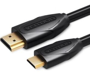 Cable HDMI Vention VAA-D02-B200/ HDMI Macho - Mini HDMI Macho/ 2m/ Negro