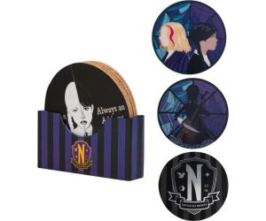 Juego 4 posavasos cinereplicas miercoles miercoles addams