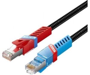 Cable de Red RJ45 SFTP Vention IKJBD Cat.8/ Gaming/ 50cm/ Negro